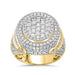 MEN'S RING 2.75CT ROUND/BAGUETTE DIAMOND 10K YELLOW GOLD