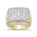 MEN'S RING 2.00CT ROUND/BAGUETTE DIAMOND 10K YELLOW GOLD