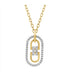 LADIES PENDANT WITH CHAIN 1.65CT ROUND/EMERALD PRINCESS DIAMOND 14K WHITE GOLD (EMERALD PRINCESS DIAMOND-1.50CT)