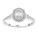 LADIES RING 0.33CT ROUND/BAGUETTE DIAMOND 14K WHITE GOLD (SI QUALITY)