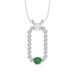 LADIES PENDANT WITH CHAIN 0.15CT ROUND/EMERALD DIAMOND 14K WHITE GOLD (CENTER STONE ROUND/EMERALD-0.10CT)