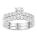 LADIES BRIDAL SET 1.10CT ROUND/BAGUETTE DIAMOND 14K WHITE GOLD (SI QUALITY) (CENTER STONE ROUND DIAMOND-0.75CT)