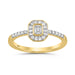 LADIES RING 0.33CT ROUND/EMERALD DIAMOND 14K YELLOW GOLD