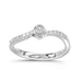 LADIES RING 0.25CT ROUND/OVAL DIAMOND 14K WHITE GOLD