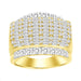 MEN'S RING 3.00CT ROUND DIAMOND 10K YELLOW GOLD