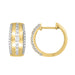 LADIES HOOPS EARRINGS 0.50CT ROUND DIAMOND 14K YELLOW GOLD