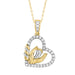 LADIES PENDANT WITH CHAIN 0.25CT ROUND DIAMOND 14K YELLOW GOLD