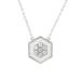 LADIES PENDANT WITH CHAIN 0.25CT ROUND DIAMOND 14K WHITE GOLD