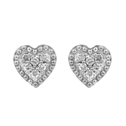 LADIES EARRINGS 0.20CT ROUND DIAMOND 14K WHITE GOLD