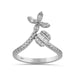 LADIES RING 0.33CT ROUND/BAGUETTE DIAMOND 14K WHITE GOLD