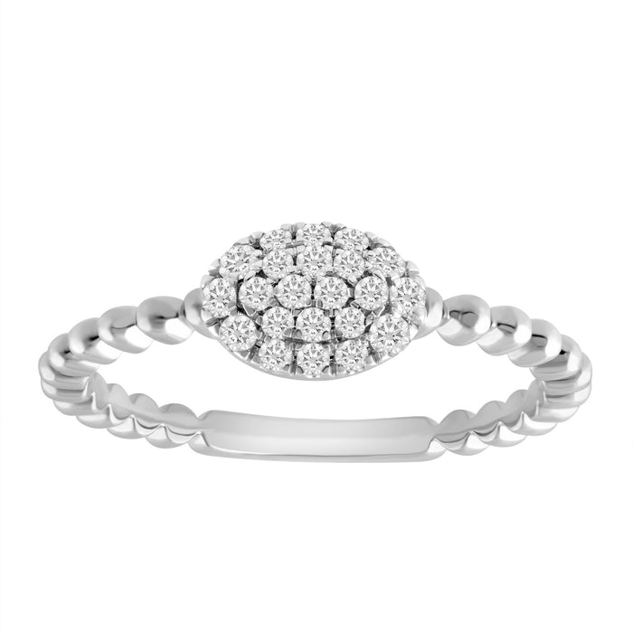 LADIES RING 0.20CT ROUND DIAMOND 14K WHITE GOLD