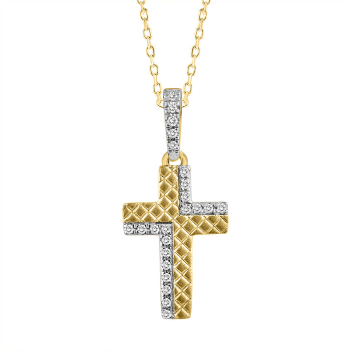 LADIES PENDANT WITH CHAIN 0.05CT ROUND DIAMOND 10K YELLOW GOLD