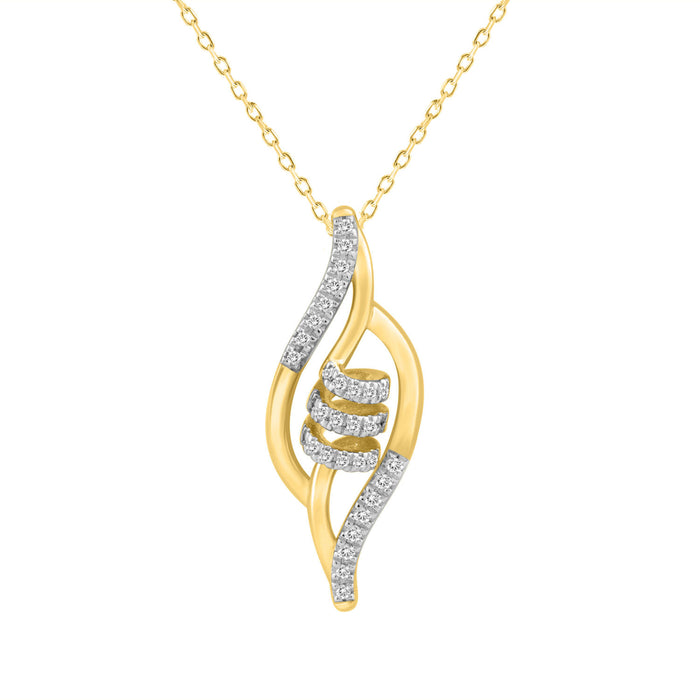 LADIES PENDANT WITH CHAIN 0.10CT ROUND DIAMOND 10K YELLOW GOLD