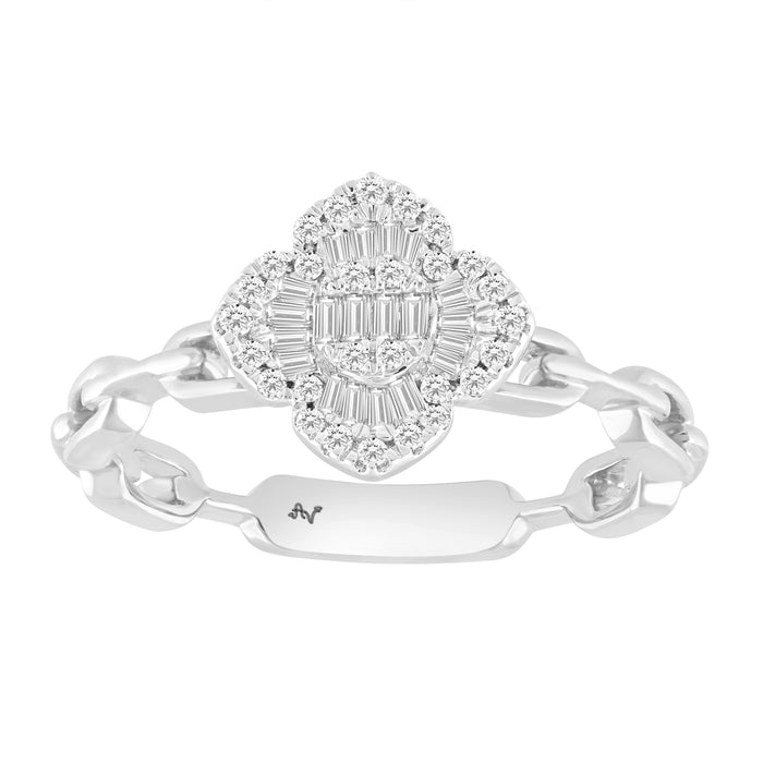 LADIES RING 0.25CT ROUND DIAMOND 14K WHITE GOLD