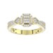 LADIES RING 0.20CT ROUND/BAGUETTE DIAMOND 14K YELLOW GOLD