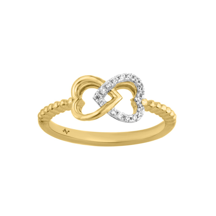 LADIES RING 0.10CT ROUND DIAMOND 10K YELLOW GOLD