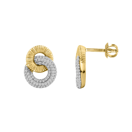 LADIES EARRINGS 0.33CT ROUND DIAMOND 10K YELLOW GOLD