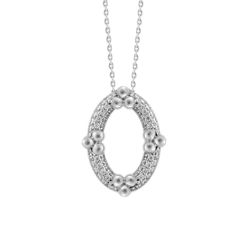 LADIES PENDANT WITH CHAIN 0.25CT ROUND DIAMOND 10K WHITE GOLD