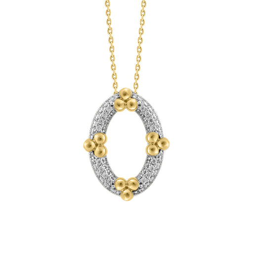 LADIES PENDANT WITH CHAIN 0.25CT ROUND DIAMOND 10K YELLOW GOLD