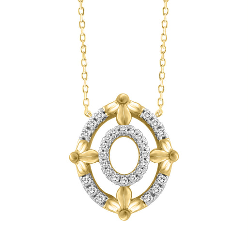 LADIES NECKLACE 0.16CT ROUND DIAMOND 10K YELLOW GOLD