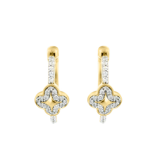 LADIES EARRINGS 0.20CT ROUND DIAMOND 10K YELLOW GOLD