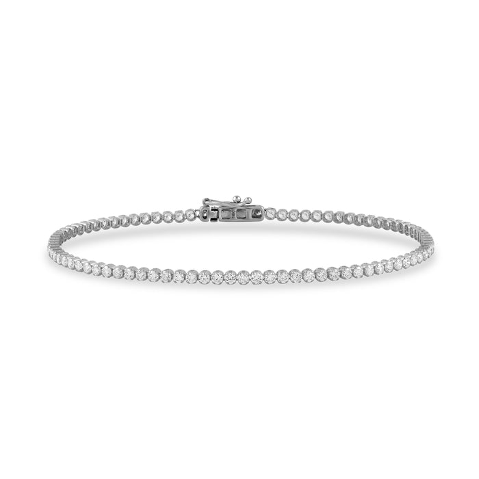 4 Prong Round Light Weight Tennis Bracelet - 14k Yellow Gold, 1.25 Ct