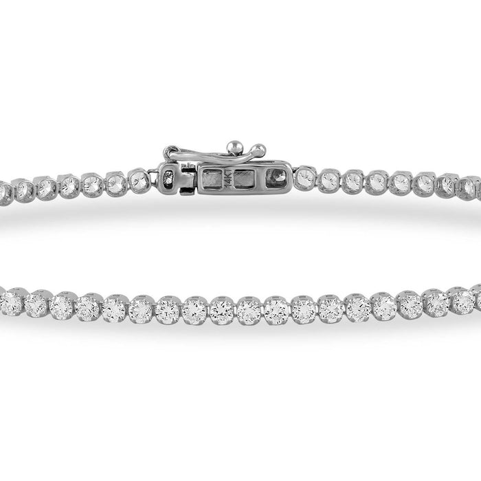 4 Prong Round Light Weight Tennis Bracelet - 14k Yellow Gold, 1.25 Ct