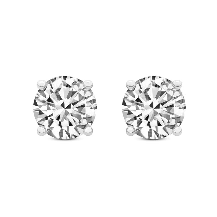 4 Prong Round Studs - Platinum, 1.5 CT