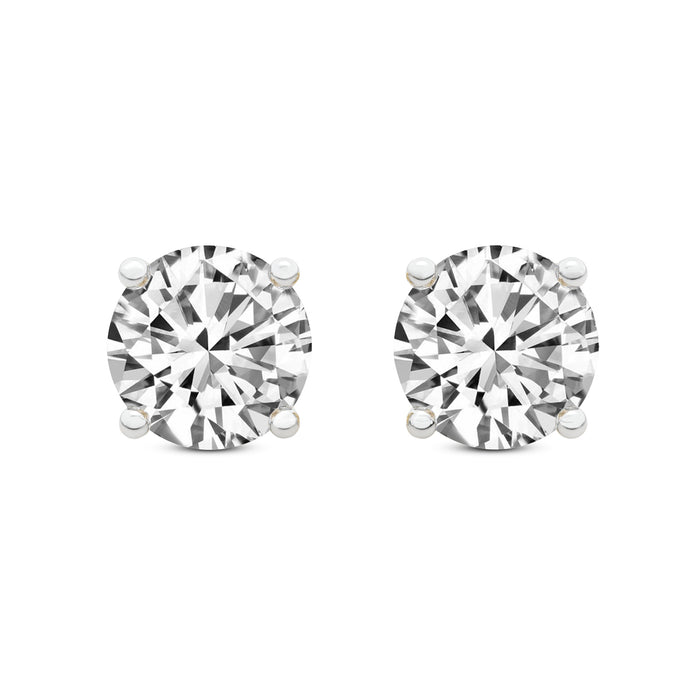 4 Prong Round Studs - 14K yellow Gold, 0.75 CT