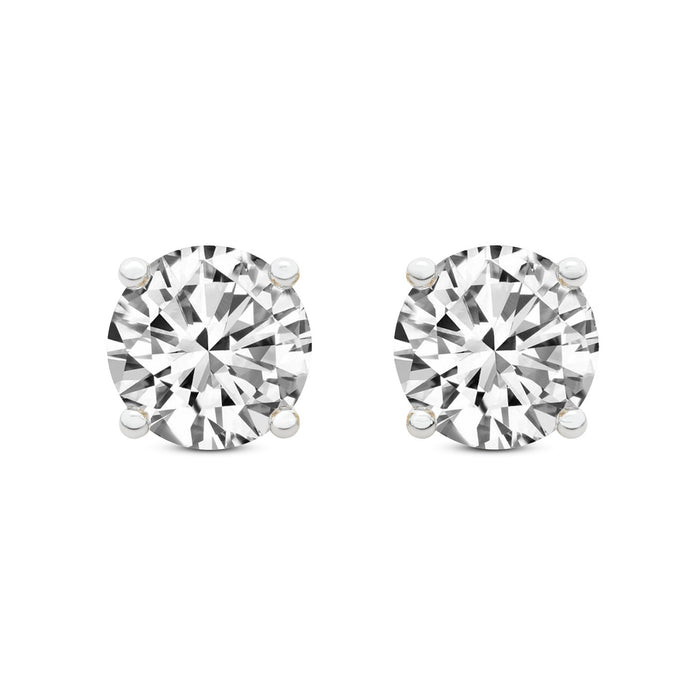 4 Prong Round Studs - 14k Yellow Gold, 3.00 Ct