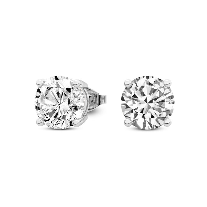 4 Prong Round Studs - Platinum, 0.7 inches5 Ct