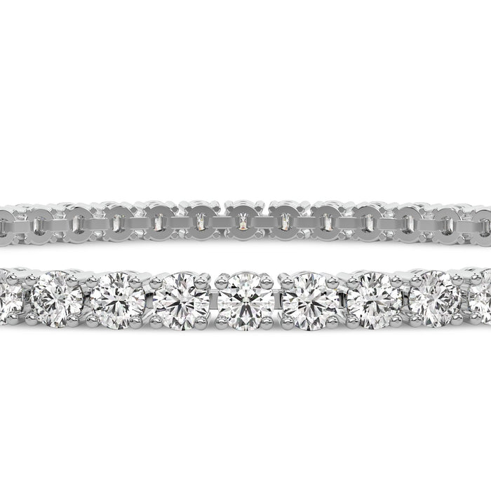 4 Prong Round Tennis Bracelet - 14k White Gold, 3.00 Ct