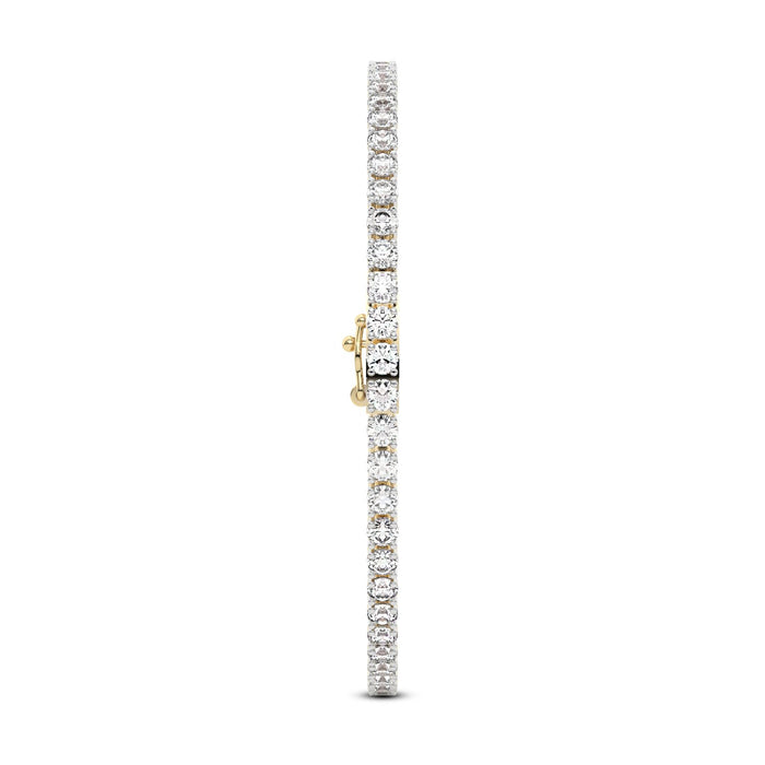 4 Prong Round Tennis Bracelet - 14k Yellow Gold, 15.00 Ct