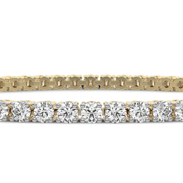 4 Prong Round Tennis Bracelet - 14k Yellow Gold, 5.00 Ct