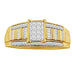 LADIES RING 0.50CT ROUND/BAGUETTE/PRINCESS DIAMOND 10K YELLOW GOLD