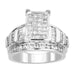 LADIES RING 1.50CT ROUND/PRINCESS/BAGUETTE DIAMOND 10K WHITE GOLD