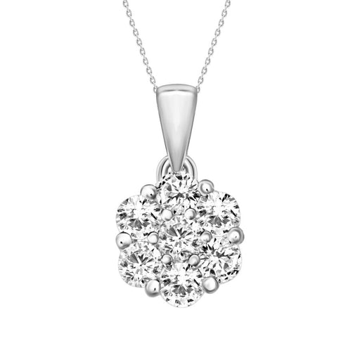 LADIES  PENDANT 0.50CT ROUND DIAMOND 14K WHITE GOLD