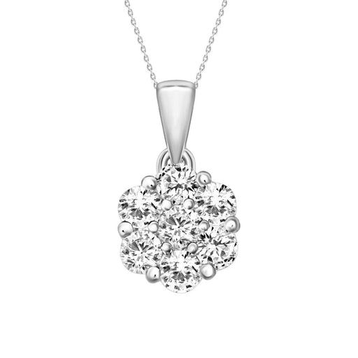 LADIES PENDANT WITH CHAIN 0.25CT ROUND DIAMOND 14K WHITE GOLD (SI QUALITY)