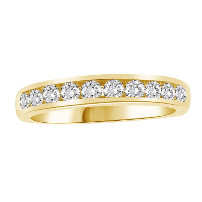 LADIES BAND 0.50CT ROUND DIAMOND 14K YELLOW GOLD