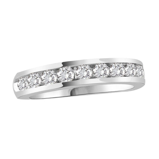 LADIES BAND 0.75CT ROUND DIAMOND 14K WHITE GOLD