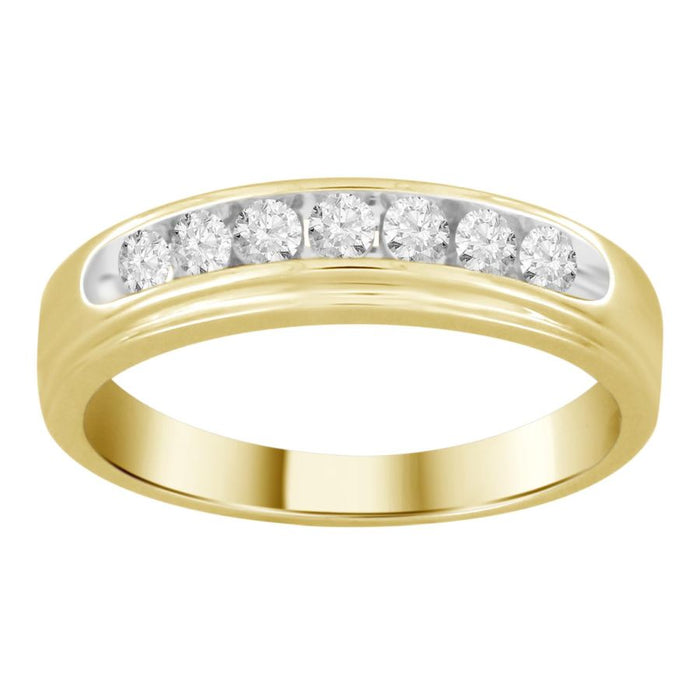 MEN'S BAND 0.33CT ROUND DIAMOND 10K YELLOW GOLD