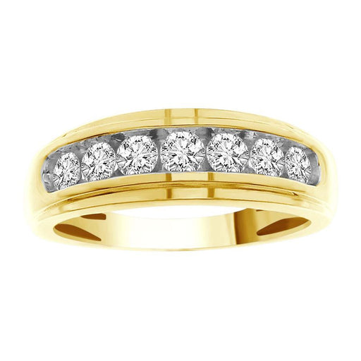 MEN'S BAND 0.75CT ROUND DIAMOND 10K YELLOW GOLD