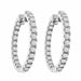 LADIES HOOP EARRINGS 1.50CT ROUND DIAMOND 10K WHITE GOLD