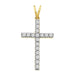 LADIES CROSS PENDANT WITH CHAIN 0.50CT ROUND DIAMOND 14K YELLOW GOLD (SI QUALITY)