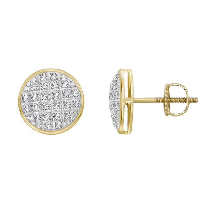 MEN'S YUVA EARRINGS 0.15CT ROUND DIAMOND 10K YELLOW GOLD