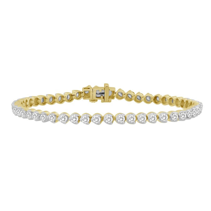 LADIES BRACELET 3.00CT ROUND DIAMOND 14K YELLOW GOLD (SI QUALITY)