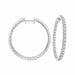 LADIES HOOP EARRINGS 5.00CT ROUND DIAMOND 14K WHITE GOLD (SI QUALITY)