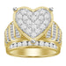 LADIES RING 2.00CT ROUND/BAGUETTE DIAMOND 10K YELLOW GOLD