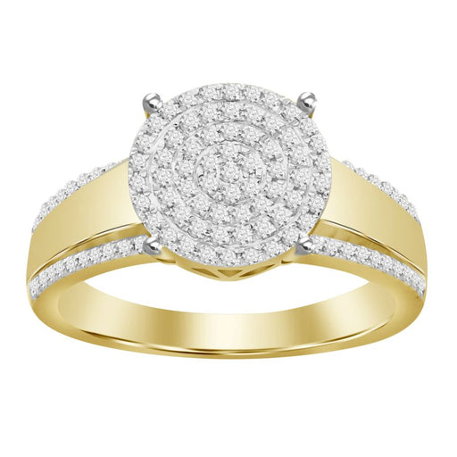 LADIES RING 0.33CT ROUND DIAMOND 10K YELLOW GOLD