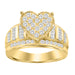 LADIES RING 1.00CT ROUND/BAGUETTE DIAMOND 10K YELLOW GOLD